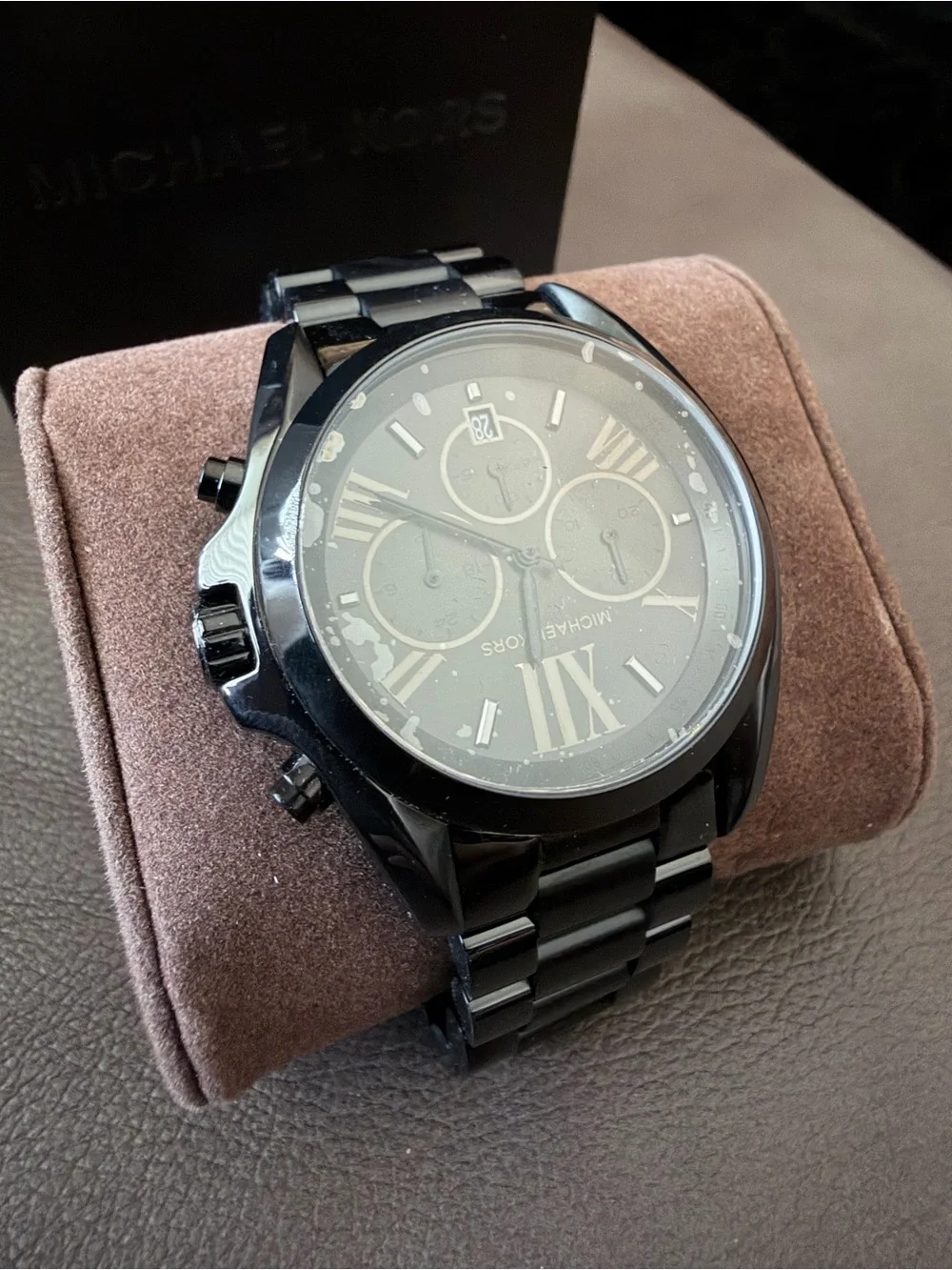 Michael Kors Black Stainless Steel Chronograph with Roman Numerals